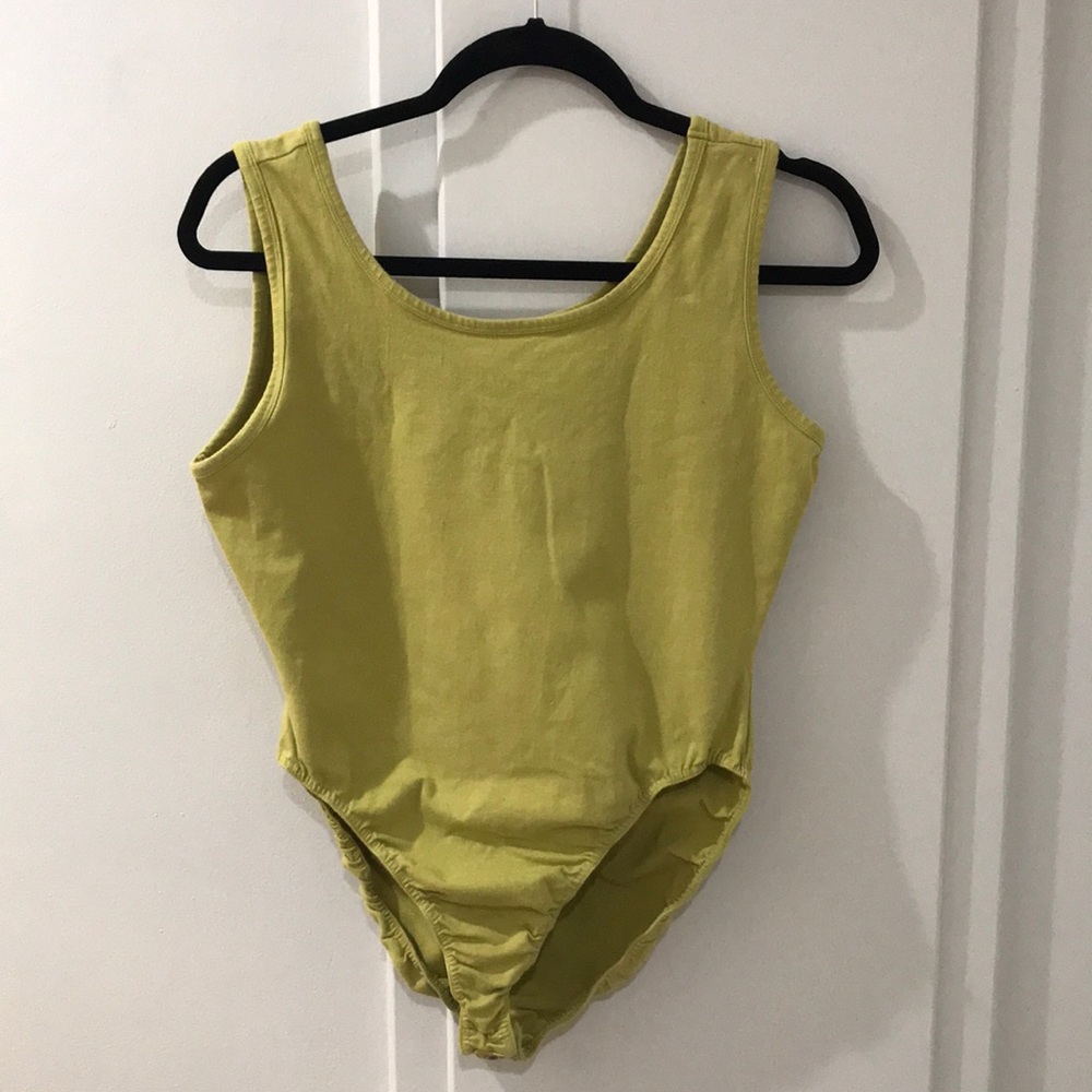 Ann Taylor lime green tank top bodysuit M/L